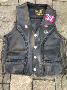 Motorbike leather waist coat Harley Davidson
