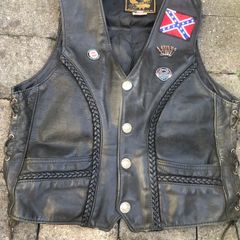 Motorbike leather waist coat Harley Davidson