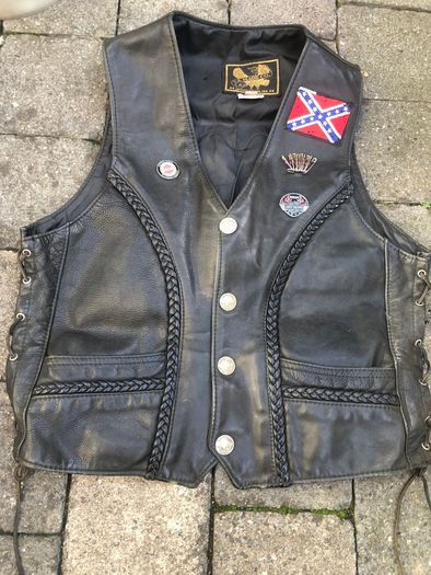 Motorbike leather waist coat Harley Davidson
