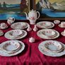 54 Piece Royal Crown Derby English Bone China Derby Posies Pattern Dinner, Tea And Coffee Service For 6 Person Setting Made In England Image 3