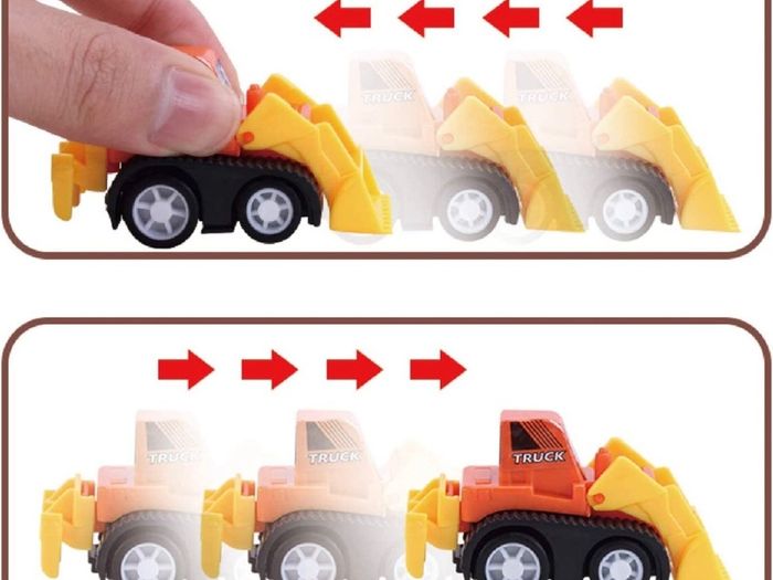 12 PCS Construction Toy Pull Back Digger Mini Vehicles Excavator Bulldozer Truck Toy For Kids Boy Girl Toddlers Party Favor Cake Decorations birthday gift