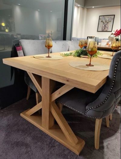 Solid Oak Dining Table 200cm, Brand New