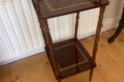 Vintage Mahogany Telephone Lamp Table with Decorative Inlay