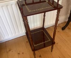 Vintage Mahogany Telephone Lamp Table with Decorative Inlay