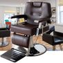 Modern Chrome Brown Hydraulic Hairdressing Chair 360 Tilt Salon 110 x 70 x 100-113 c,BLACK AND BROWN Image 2