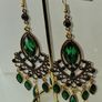 Gold Emerald Waterfall Bohemia Vintage Style Earrings Image 8