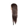 18" Hairdressing Training Head Real Human Hair Brown Long Hair Practice Head Image 3