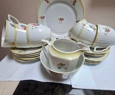 vintage porcelain tea set. 22 piece set in very good condition.