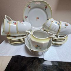 vintage porcelain tea set. 22 piece set in very good condition.