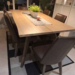 Oak table and 6 chairs