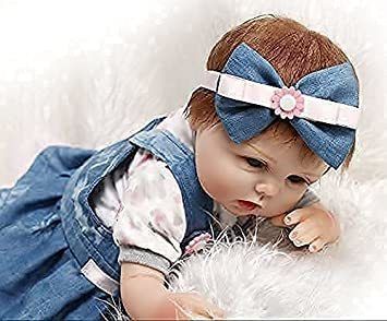 Reborn Dolls Girl 22inch 55cm Realistic Handmade Soft Silicone Lifelike Blue Eyes Newborn Toy Doll That Look Real Reborn Baby Dolls Vinyl Birthday