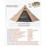 Hot Tent for 4 Persons, Camping Tipi Hot Tents with Stove Jack & Inner Tent, Portable Winter Camping Tents with Snow Skirt, Easy Setup Image 5