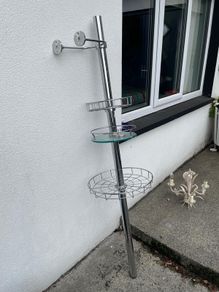 Upright chrome storage ,suitable for bathroom / kitchen.