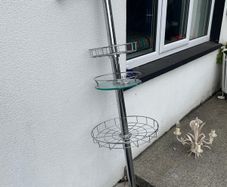 Upright chrome storage ,suitable for bathroom / kitchen.