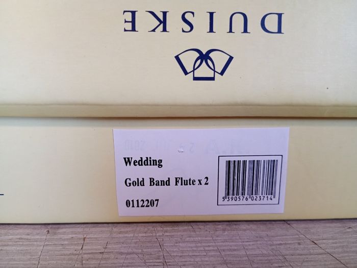 Duiske - on your wedding day - gold rimmed champagne flutes