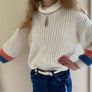 Cream colour Knitted Sweater    Neck Jumper size 146 cm Image 2