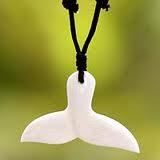 New Maori Carved White Whale Tail Pendant Necklace designer Surfer Jewelley