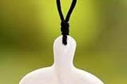New Maori Carved White Whale Tail Pendant Necklace designer Surfer Jewelley