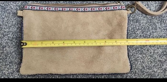 Authentic Italian Suede Crossbody Bag Genuine Leather Boho Style