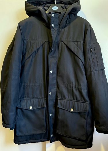 Bershka Black Hooded Coat Size M