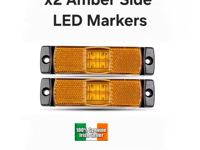 x2 Pcs12V LED Amber Orange Side Marker Board Lights Trailer Truck Van Bus Camper