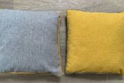 Pair of Small Square Cushions with Piping