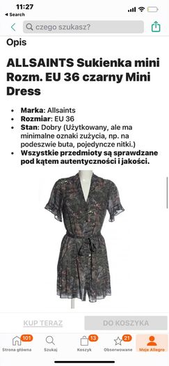 Allsaints dress mini 8 10 small