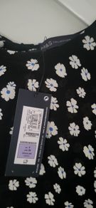 M&S black daisy print dress Sz 8 UK - Bnwt