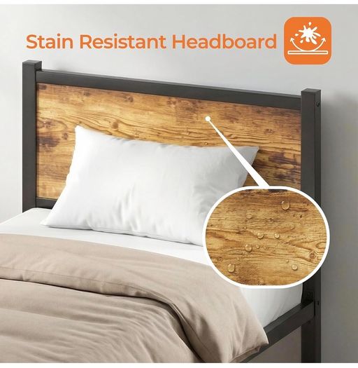 3ft Single Bed Frame, Single Bed with Heavy Duty Metal Slats Support Under-Bed Storage, Noise Free, Easy Assembly, No Box Spring Needed