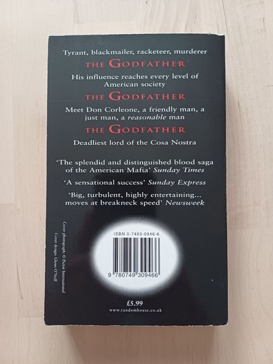 The Godfather by Mario Puzo (Crime Mafia Paperback 1998)