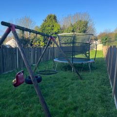 Trampoline and swing set