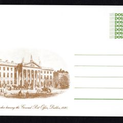 1986 Ireland An Post Postcard showing GPO circa 1820 originally by J Newman issued 20th March Mint.