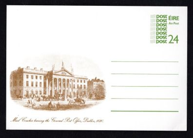 1986 Ireland An Post Postcard showing GPO circa 1820 originally by J Newman issued 20th March Mint.