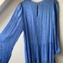 Second Female Blue Boho Tiered Smock Dress Long Sleeve Minimalist Image 5