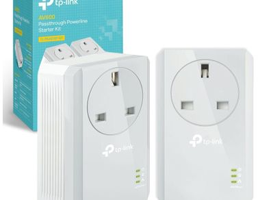 TP-Link TL-PA4010PKIT Passthrough Powerline Adapter Starter Kit (Pack of 2)