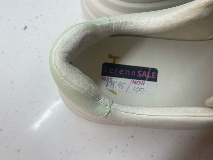ASH Impuls Eco New Off White Seafoam Leather Platform Trainers new size 39