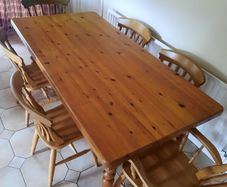 Farmhouse Antique Pine Table & Chairs