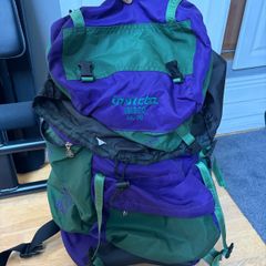 Vintage Invicta 70L Backpack + Brand New Decathlon Hiking Poles