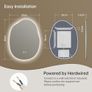 Mirror with LED Lights,60X80cm Irregular LED Bathroom Mirror, Anti-Fog Image 2