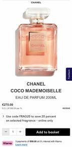 CHaNEL Coco Mademoiselle 200ml parfum for her