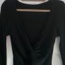 Black ribbed knit long sleeve top Image 2