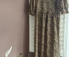 Leopard Print Midi Dress Size 8