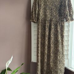 Leopard Print Midi Dress Size 8