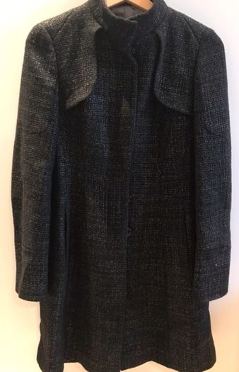 Karen Millen Beautiful Coat Black Grey Tweed