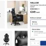 Office Chair with Leg Support, Black Leather Image 2