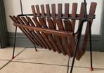 Atomic Teak & Metal Wire Magazine Rack