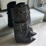 SHUZIA Studded & Buckle Decor Zip Side Wedge Boots Image 7