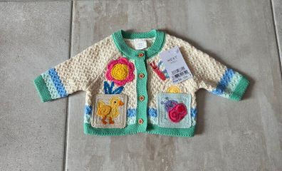 First Size (Newborn), With Tags Next Multi Pastel Crochet Animal Knitted Baby Cardigan