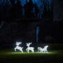 120 LED Plush Reindeer with Sleigh Christmas Decoration Indoor Outdoor Timer Lights Image 3