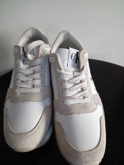 Calvin Klein Leather Platform Slip-On Shoes UK 3.5